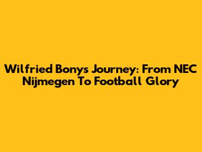 Wilfried Bony's Journey: From NEC Nijmegen To Football Glory