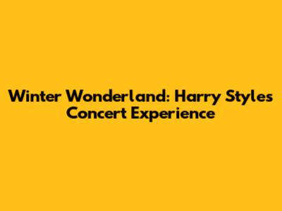 Winter Wonderland: Harry Styles Concert Experience
