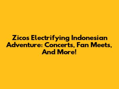 Zico's Electrifying Indonesian Adventure: Concerts, Fan Meets, And More!