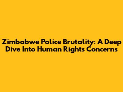 Zimbabwe Police Brutality: A Deep Dive Into Human Rights Concerns