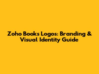 Zoho Books Logos: Branding & Visual Identity Guide